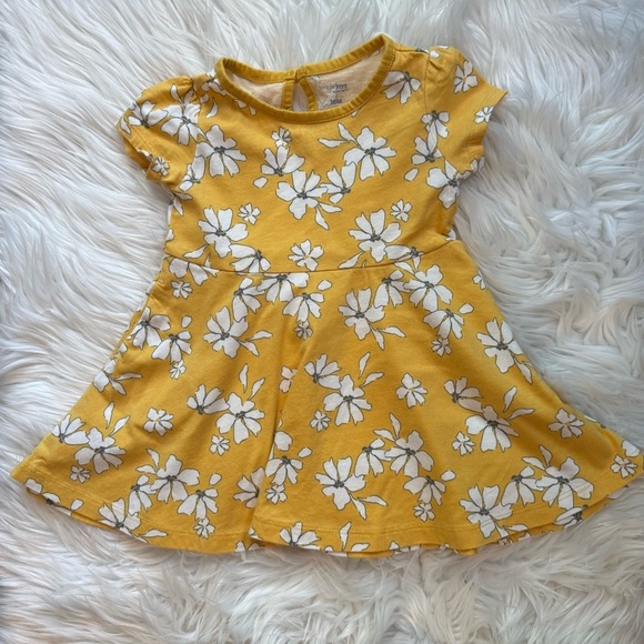 Carter’s Baby Girl Yellow Floral Dress Size 18 Months - Picture 1 of 5